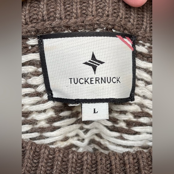 Tuckernuck Brown Fair Isle Pullover Wool Blend L - Grandmacore Hygge Après Ski - Picture 7 of 8